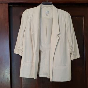 White blazer mid length sleeve retro vintage